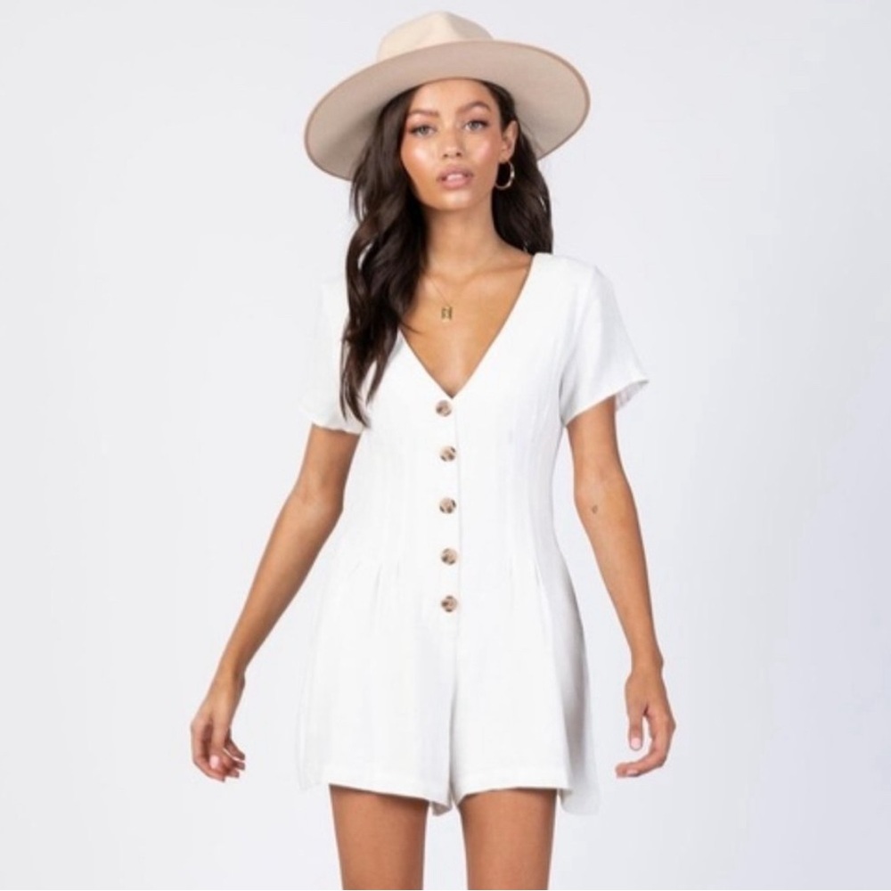 Princess Polly white linen romper